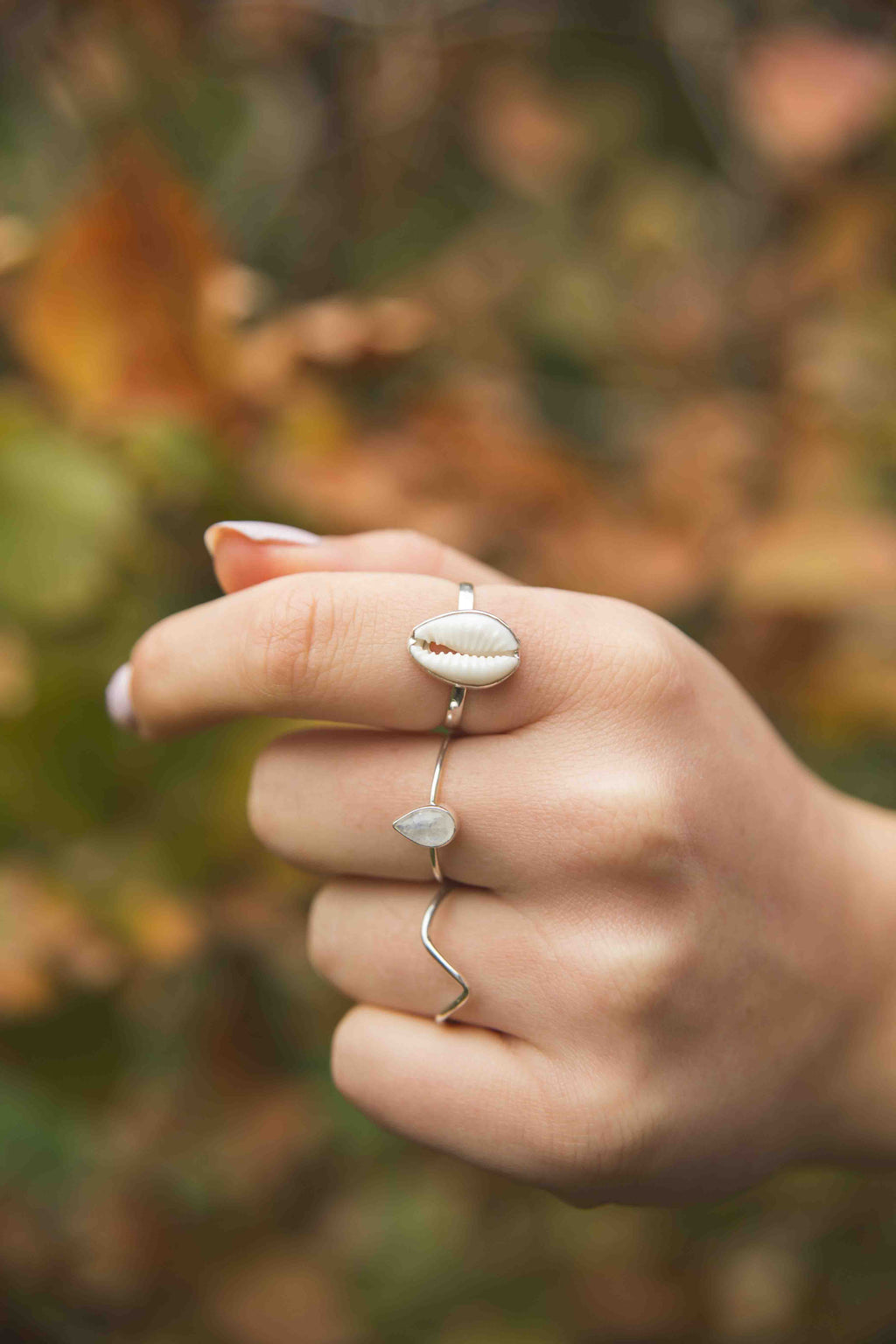 Classic Cowrie Shell Ring Silver